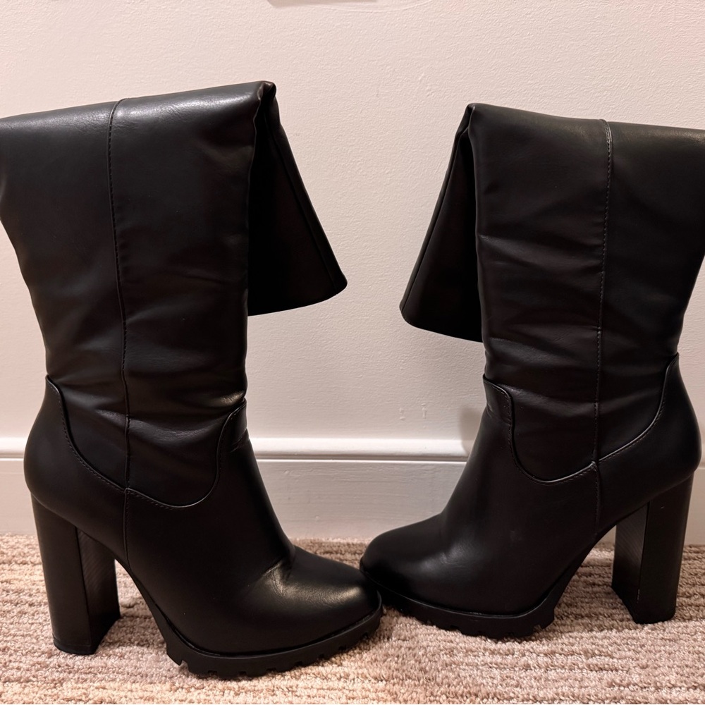 Black Pleather Women’s Boots